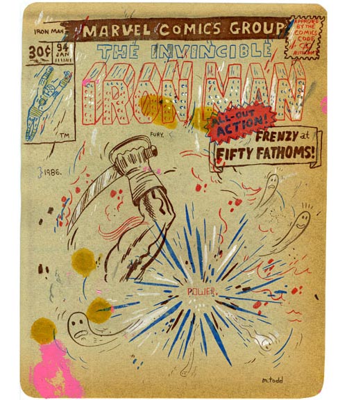 todd mark illustration illustrator comic book mixed media distorted spray cel-vinyl