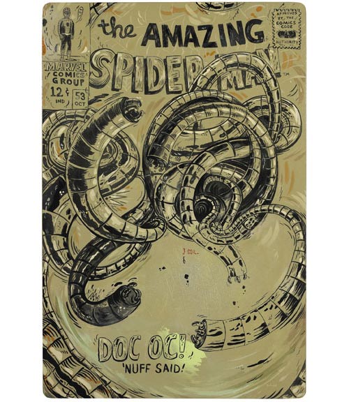todd mark illustration illustrator comic book mixed media distorted spray cel-vinyl