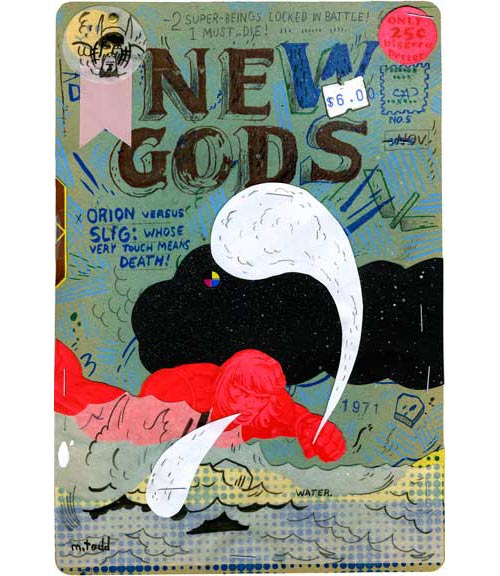 todd mark illustration illustrator comic book mixed media distorted spray cel-vinyl