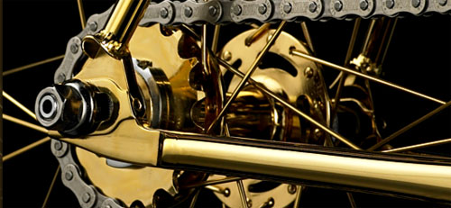 24k gold swarovski diamond encrusted aurumania track bike fixed gear bicycle