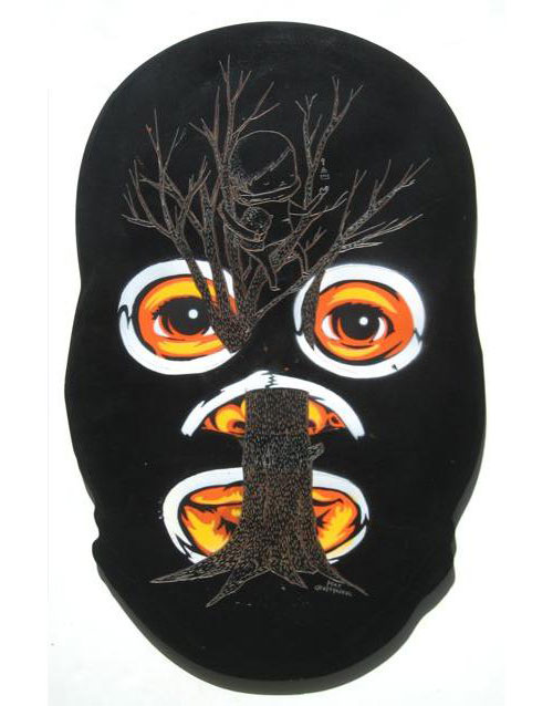 wooden mexican wrestler mask luchador collab project peat wollaeger