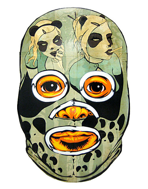 wooden mexican wrestler mask luchador collab project peat wollaeger