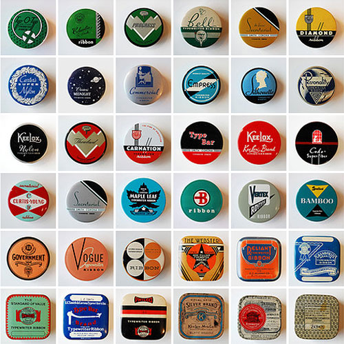 typewriter vintage ribbon tin collection uppercase