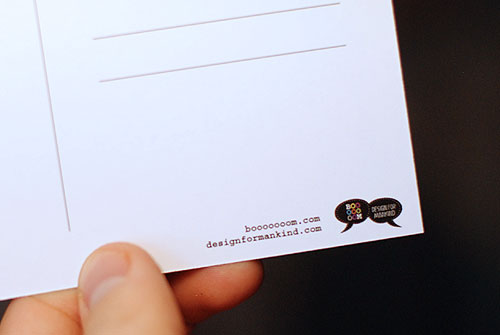 booooooom design for mankind free encouragement project postcard