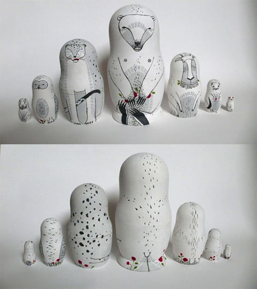 irina troitskaya matreshkas animal art sculpture russian dolls
