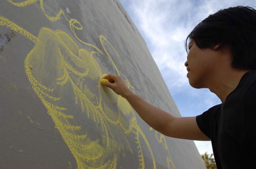 james jean lance armstrong livestrong art campaign chalk