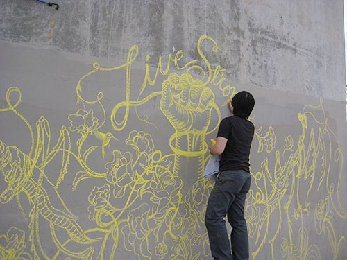 james jean lance armstrong livestrong art campaign chalk
