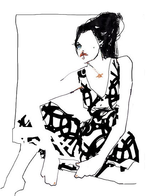 stina persson fashion illustration illustrator drawing watercolor paint ink