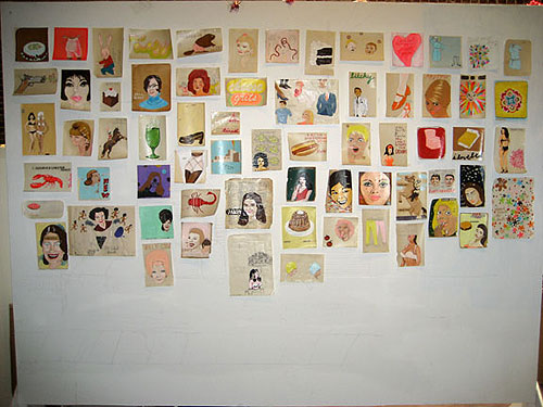 martha rich drawings sketchbook collage mixed media