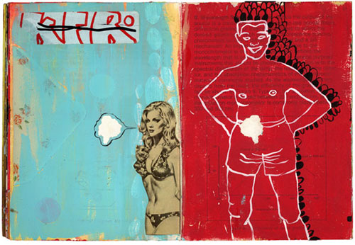 martha rich drawings sketchbook collage mixed media