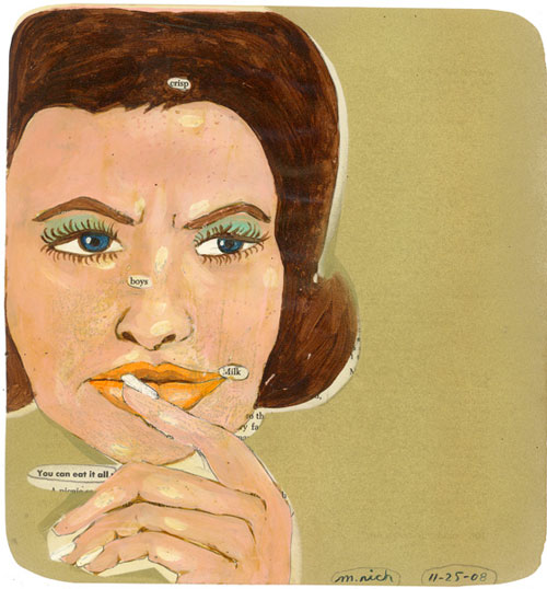 martha rich drawings sketchbook collage mixed media