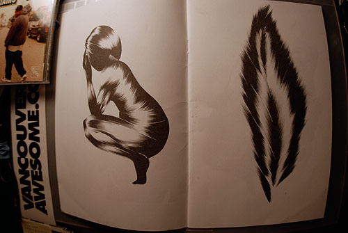 shawn kuruneru drawing artist montreal ink ballpoint zine