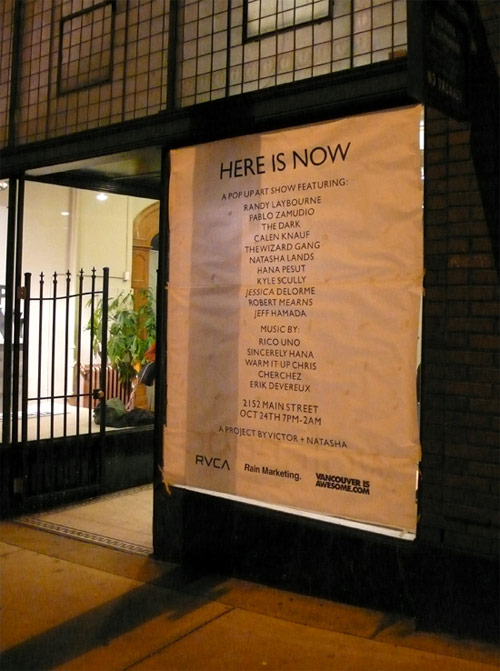 here is now exhibition vancouver pop up art show