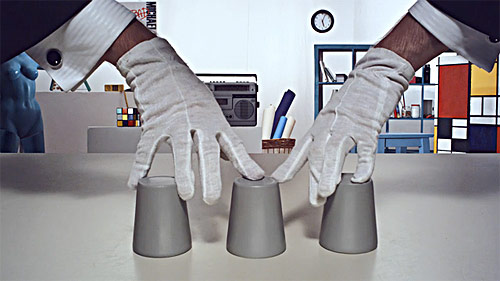 chop cup weareom art installation video magic trick