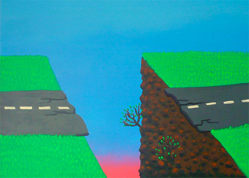 Artist painter Cristian Elizalde painting