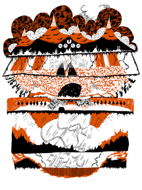 Illustrator Michael DeForge King Trash drawing