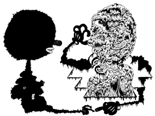 Illustrator Michael DeForge King Trash drawing