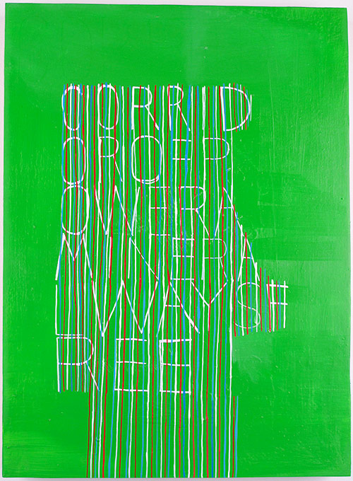 ej hauser artist white lettering stripes painter painting