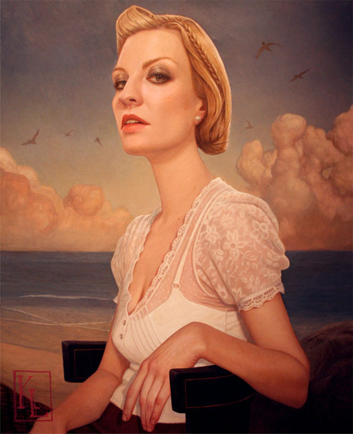 kris lewis artist beach girl painter painting