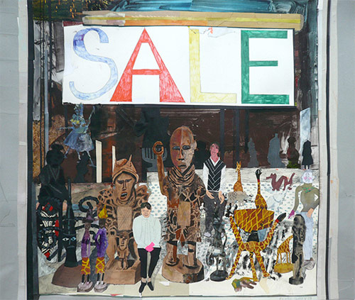 michael swaney artist drawing paper collage