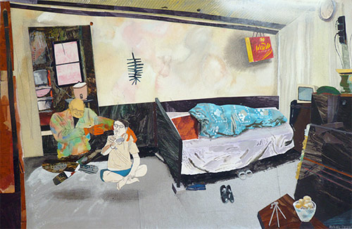michael swaney artist drawing paper collage