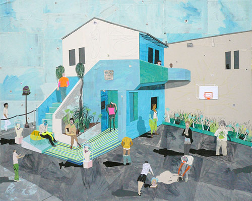michael swaney artist drawing paper collage