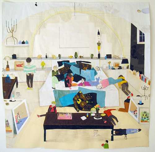 michael swaney artist drawing paper collage