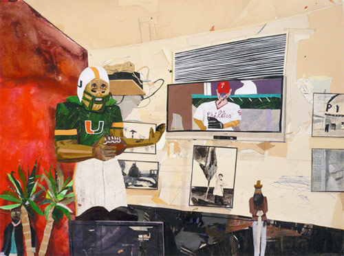 michael swaney artist drawing paper collage