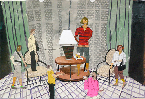 michael swaney artist drawing paper collage