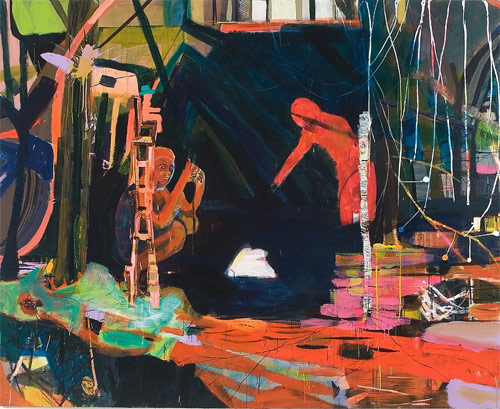 Artist painter Emily Noelle Lambert painting