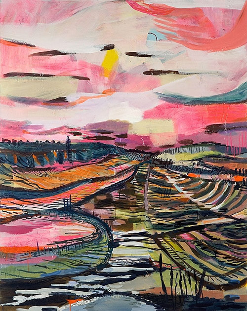 Artist painter Emily Noelle Lambert painting