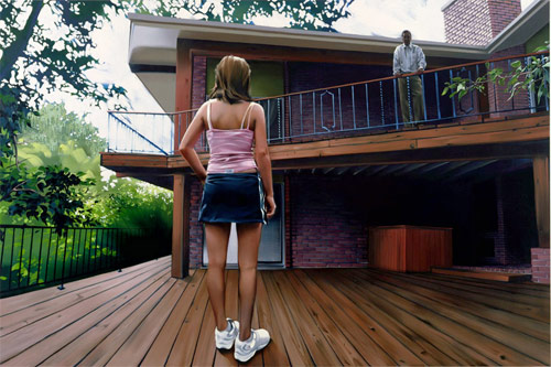 rebecca campbell artist painter painting young girl man on porch