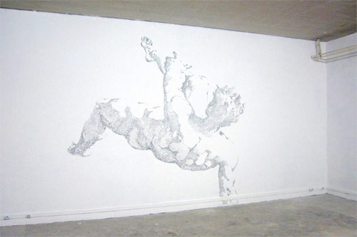 Incredible staple artwork of Icarus Aggravure by Baptiste Debombourg