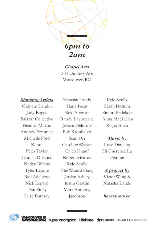 here is now finale show vancouver chapel arts art