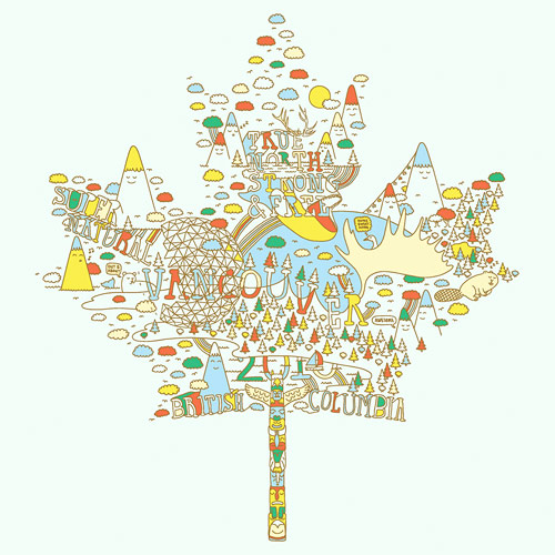 Vancouver-based artist Jeff Hamada for Oakley 2010 Olympics drawing illustration