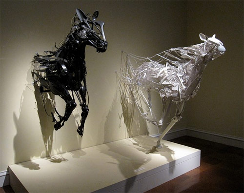 Reclaimed object sculptures by Sayaka Kajita Ganz