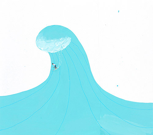 misaki kawai artist drawing collage