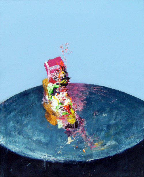 Artist painter Pedro Paricio painting