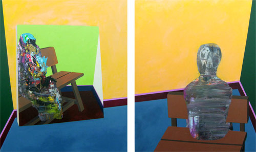 Artist painter Pedro Paricio painting