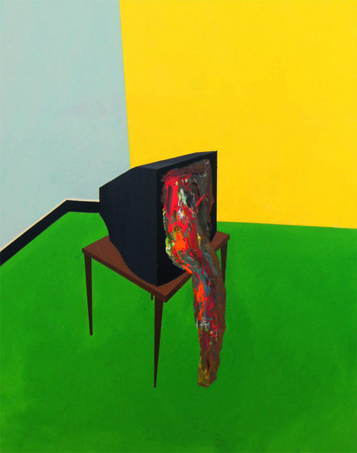 Artist painter Pedro Paricio painting