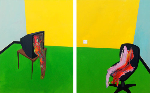 Artist painter Pedro Paricio painting