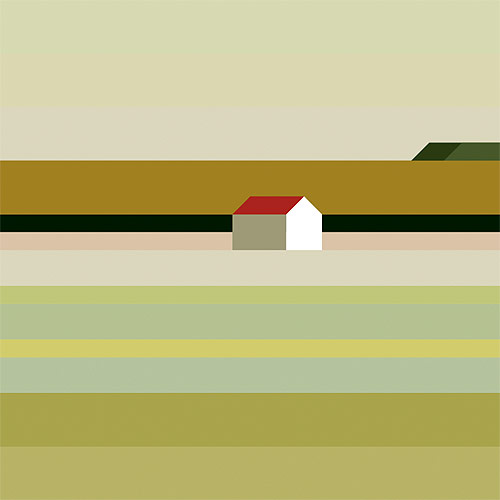 Landschaft mit haus paintings by Maria Zaikina