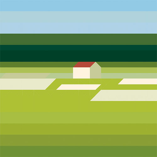 Landschaft mit haus paintings by Maria Zaikina