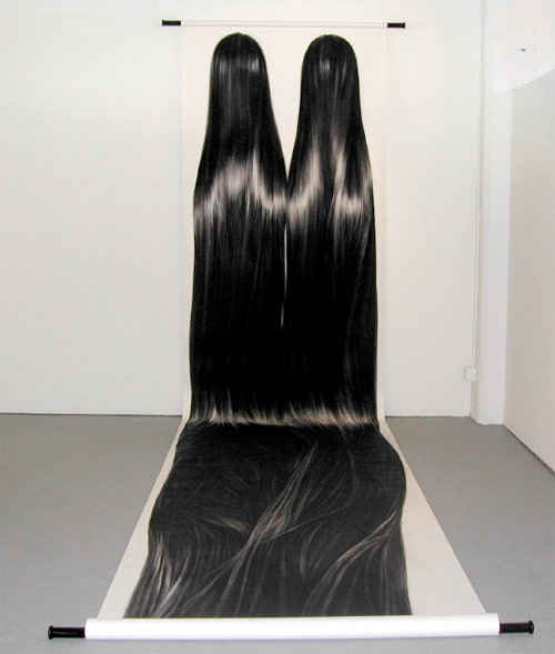 Hair drawings by artist Hong Chun Zhang