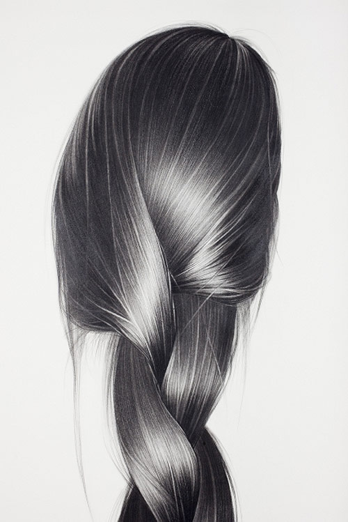 Hair drawings by artist Hong Chun Zhang