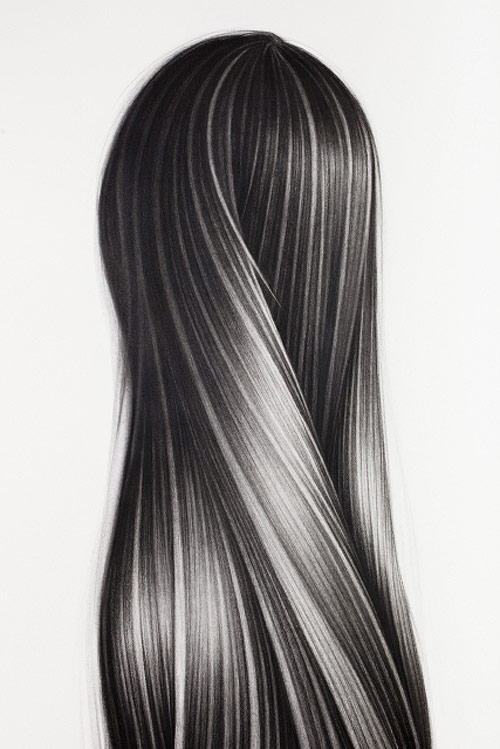 Hair drawings by artist Hong Chun Zhang