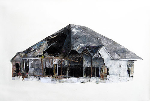 drawings by seth clark mixed media abandoned houses