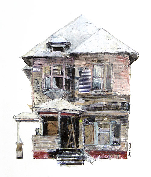 drawings by seth clark mixed media abandoned houses