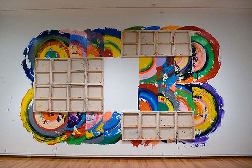 artist painter painting richard jackson  installation painting canvas as brush
