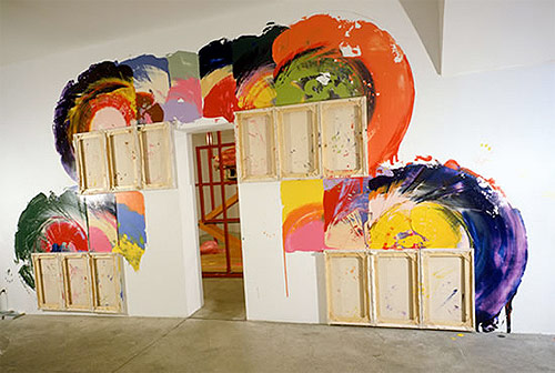 artist painter painting richard jackson installation painting canvas as brush